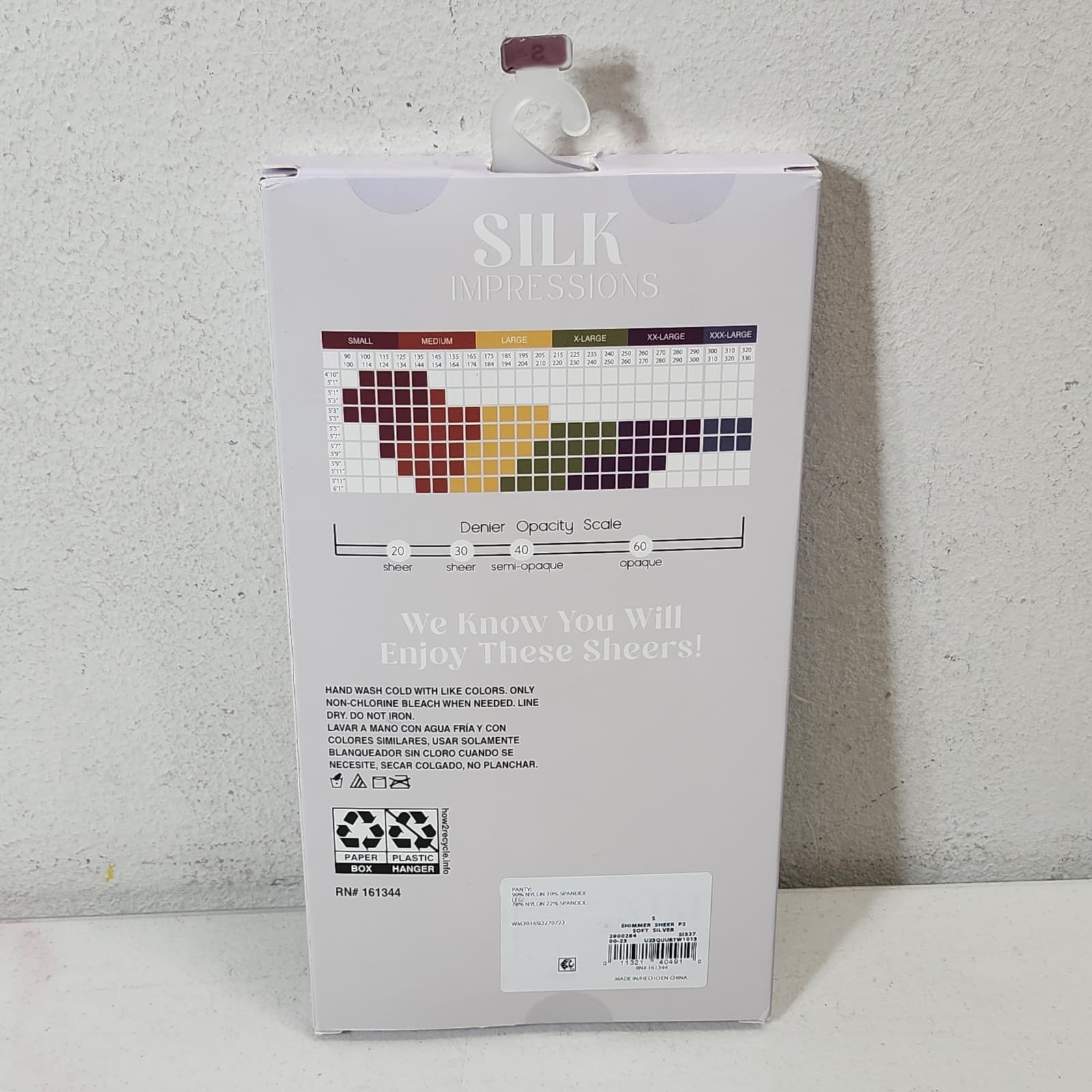 Silk Impressions Pantyhose 2 Pack Small Silver 20 Denier Shimmer Sheer - Thumbnail 7