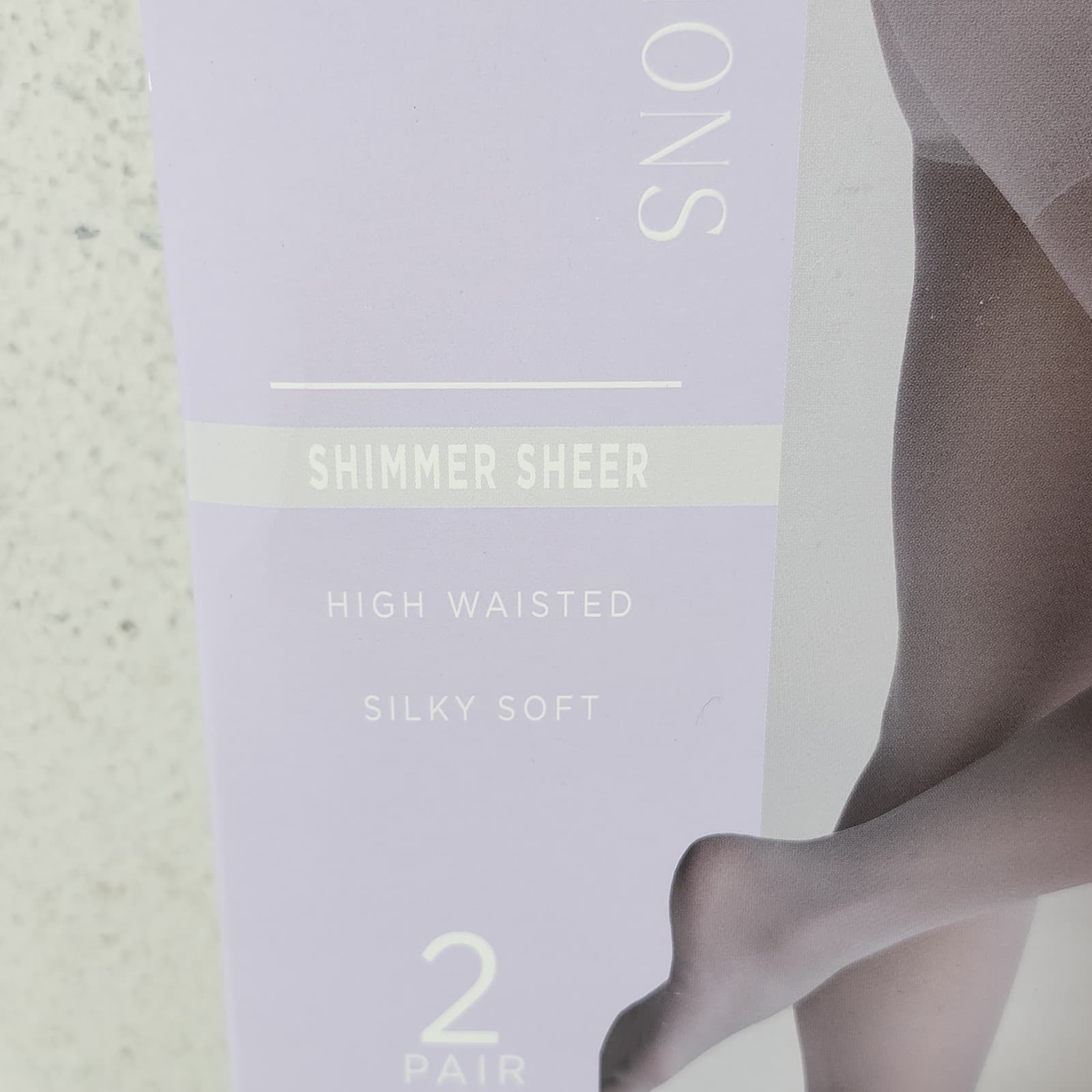 Silk Impressions Pantyhose 2 Pack Small Silver 20 Denier Shimmer Sheer - Thumbnail 3