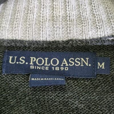 US Polo Assn Men’s M 1/4 Zip Sweater Gray Long Sleeve - Thumbnail 7
