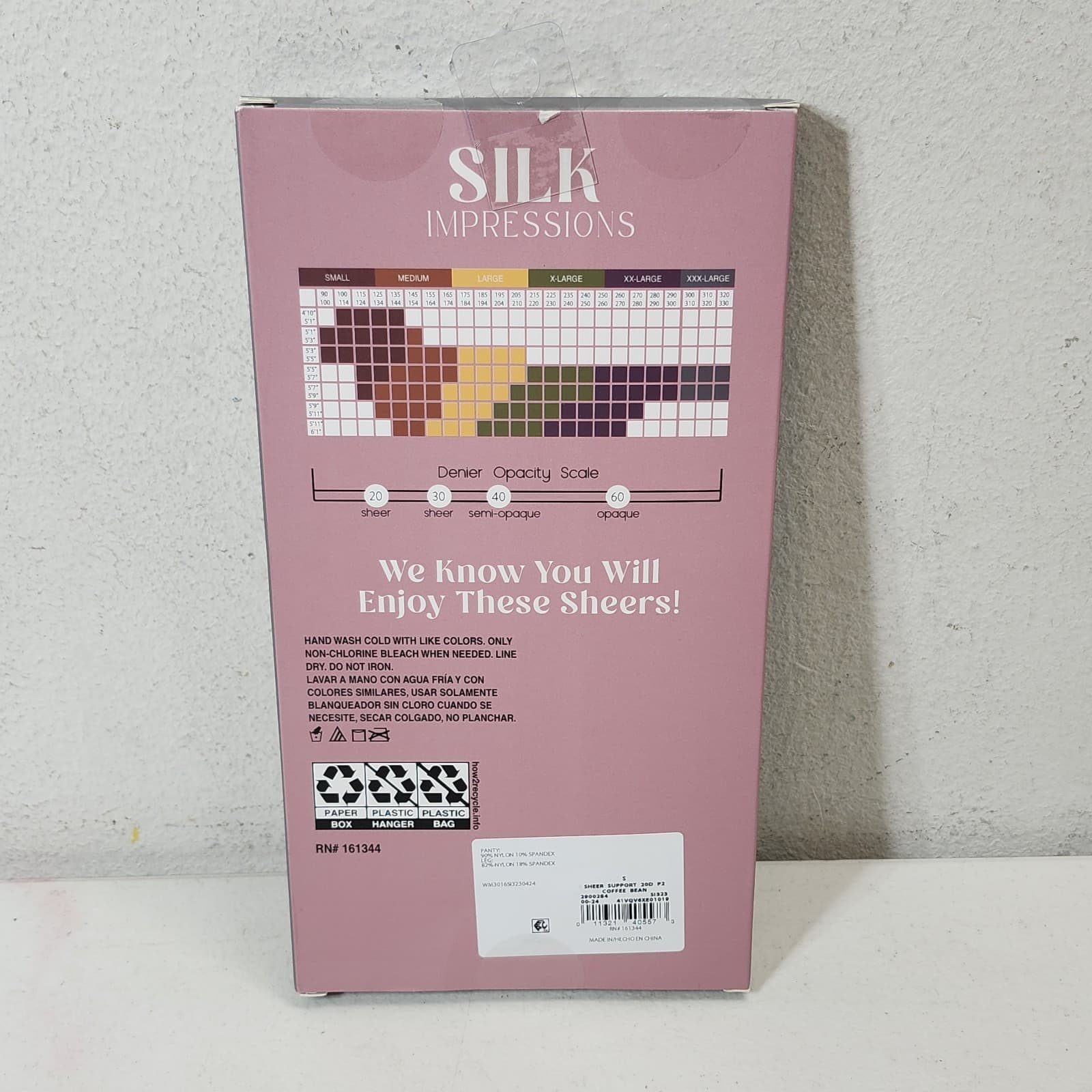 Silk Impressions Pantyhose 2 Pack S Coffee Bean 20 Denier Light Support Sheer - Thumbnail 5