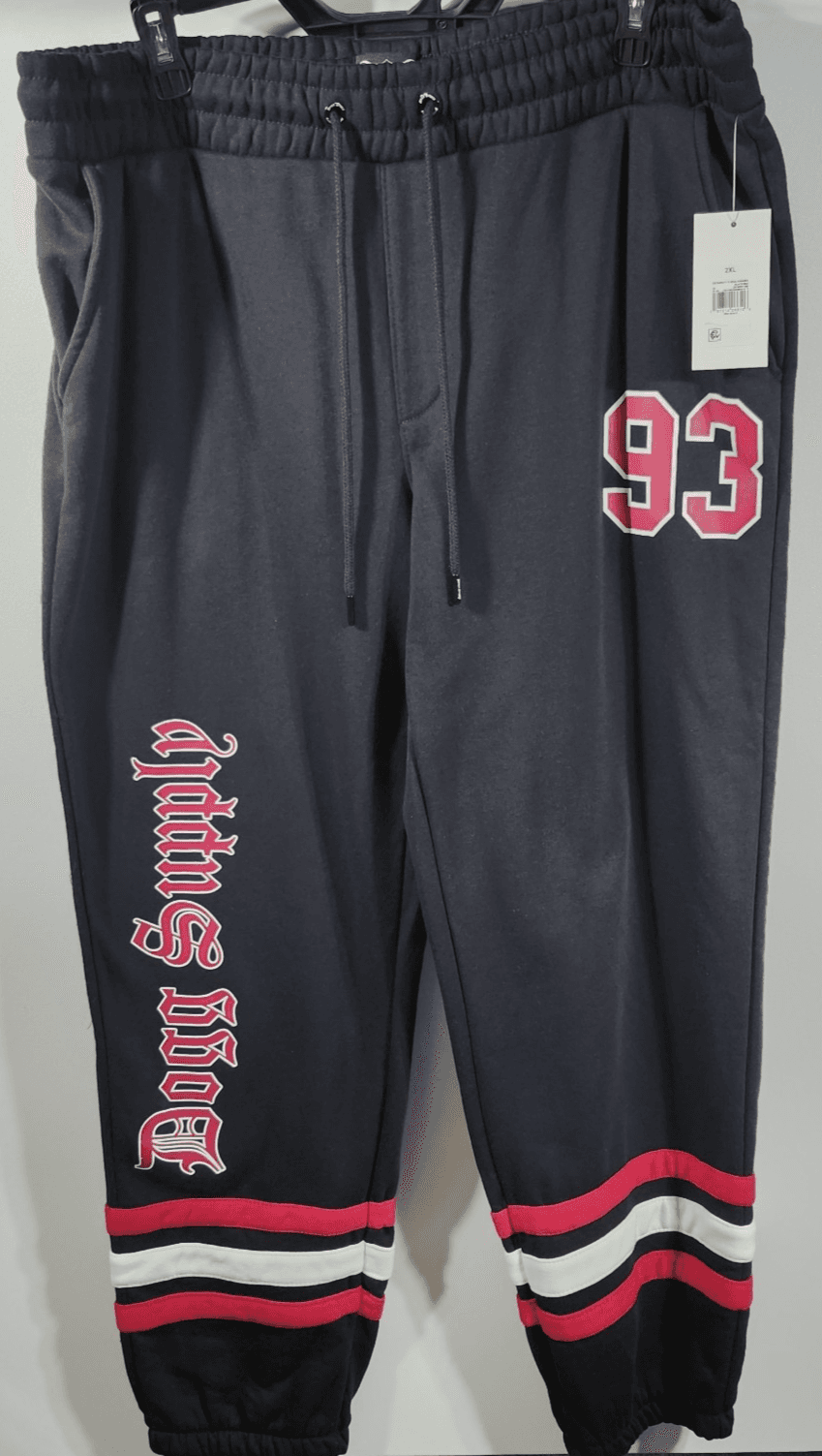 Dogg Supply Snoop Jogger Sweatpants Men's 3XL Black Red Streetwear NEW
