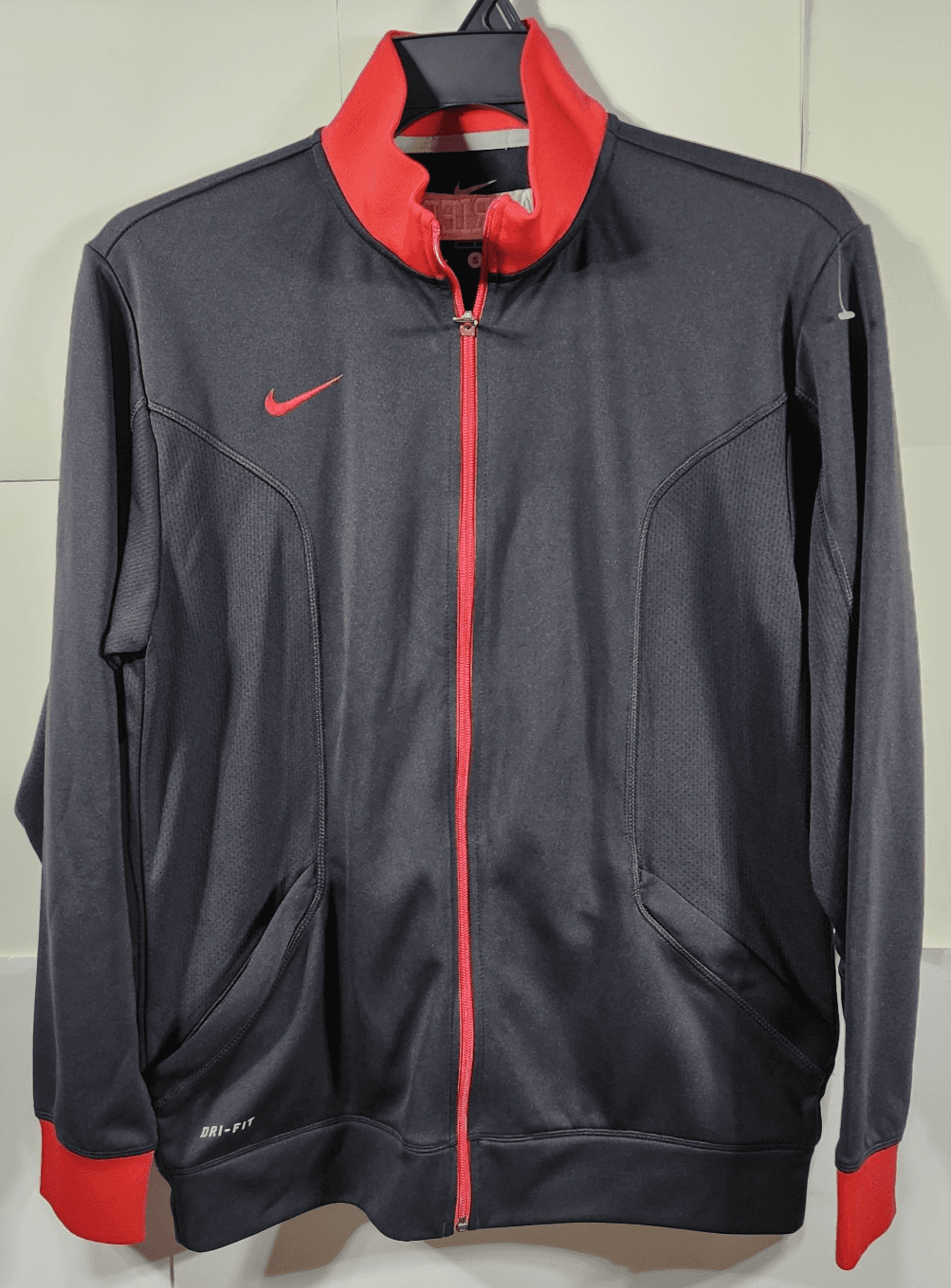 Nike Men's Small Track Jacket Red Black Full Zip Harriers Emblem - Thumbnail 5
