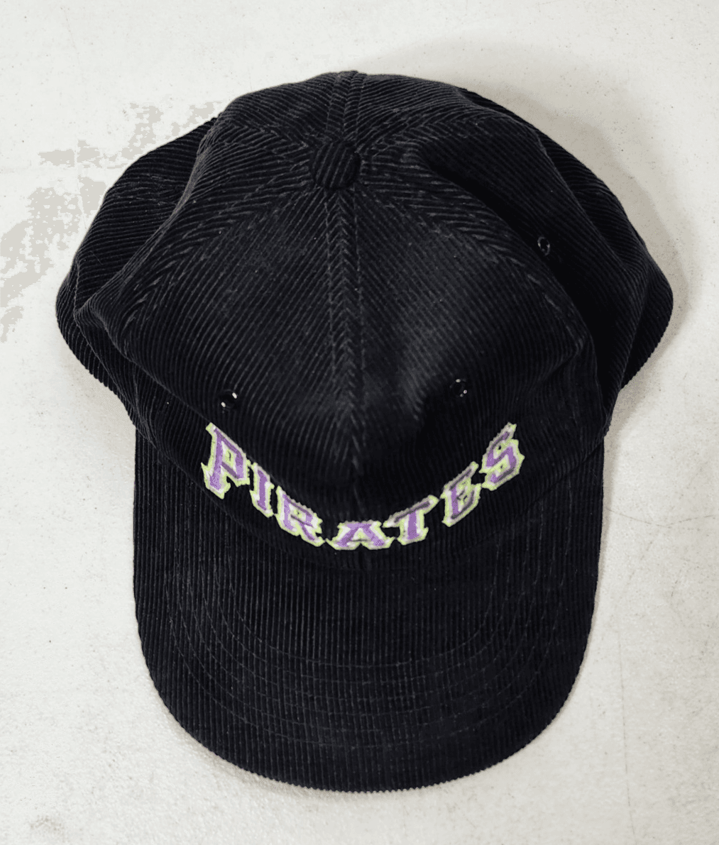 Vintage MLB Pittsburgh Pirates Snapback Hat Baseball Trucker Cap Corduroy Neon - Thumbnail 3