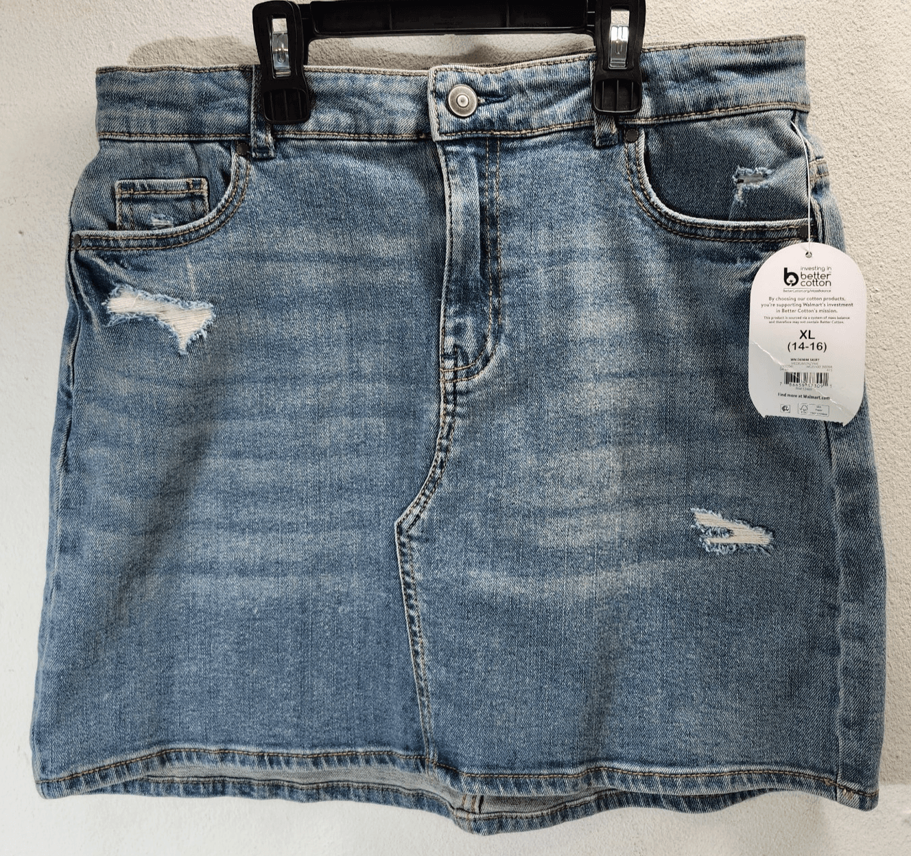 Wonder Nation Skirt Girl’s Size XL 14-16 Distressed Blue Denim NEW