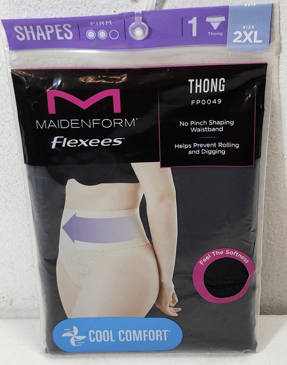 Maidenform Women's Lace Shaping Thong Size 2XL Black NEW