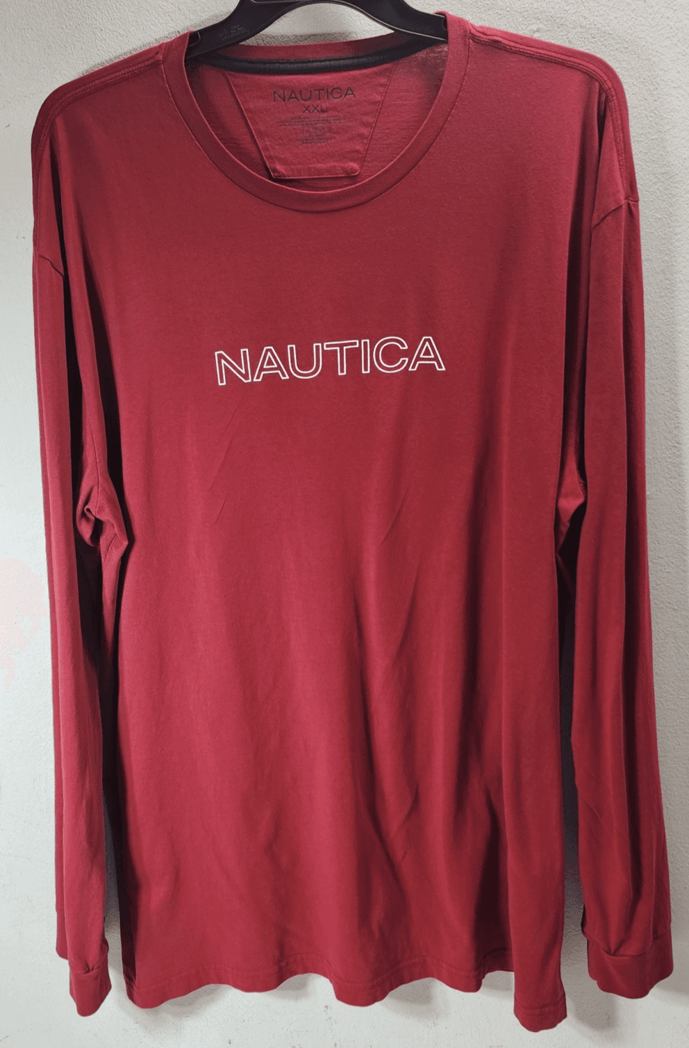 Nautica Shirt Men's Size XXL Red Long Sleeve Pull Over