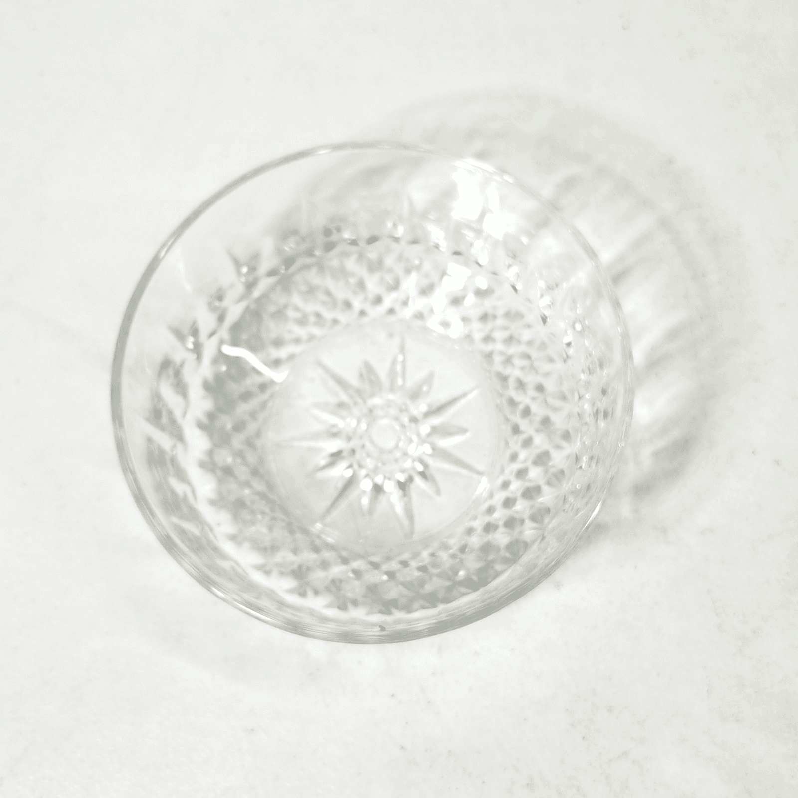 Arcoroc France 5" Clear Glass Bowl Starburst Diamond Pattern