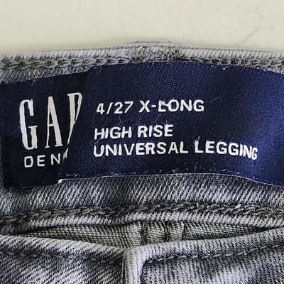 GAP Denim Women's Universal Legging Size 4/27 Jeans Tall Gray Stretch High Rise - Thumbnail 7