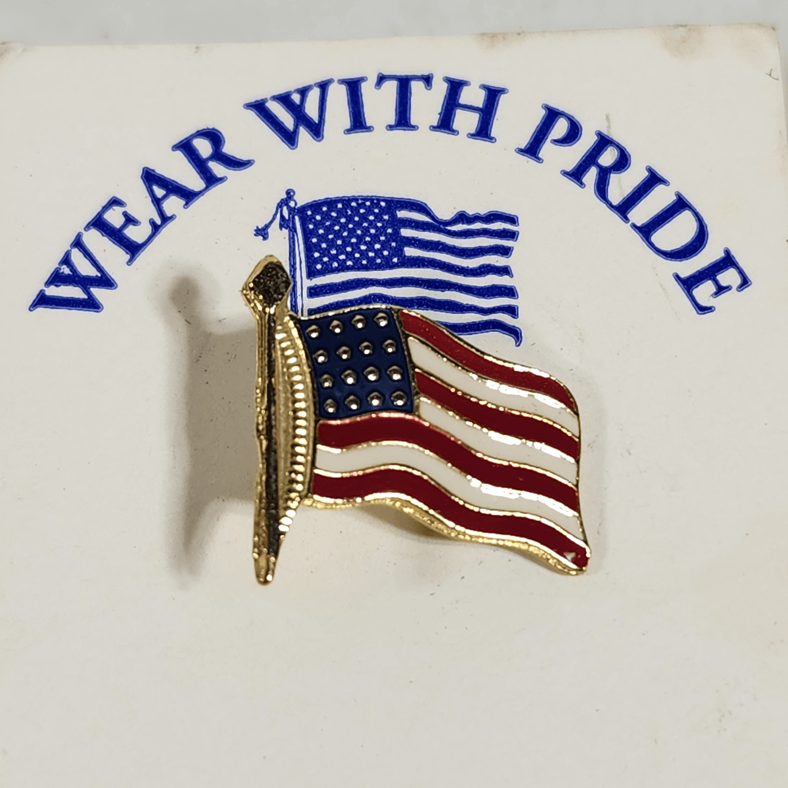 American Flag Pin Gold United States Flag for Lapel, Tie, Shirt NEW - Thumbnail 2