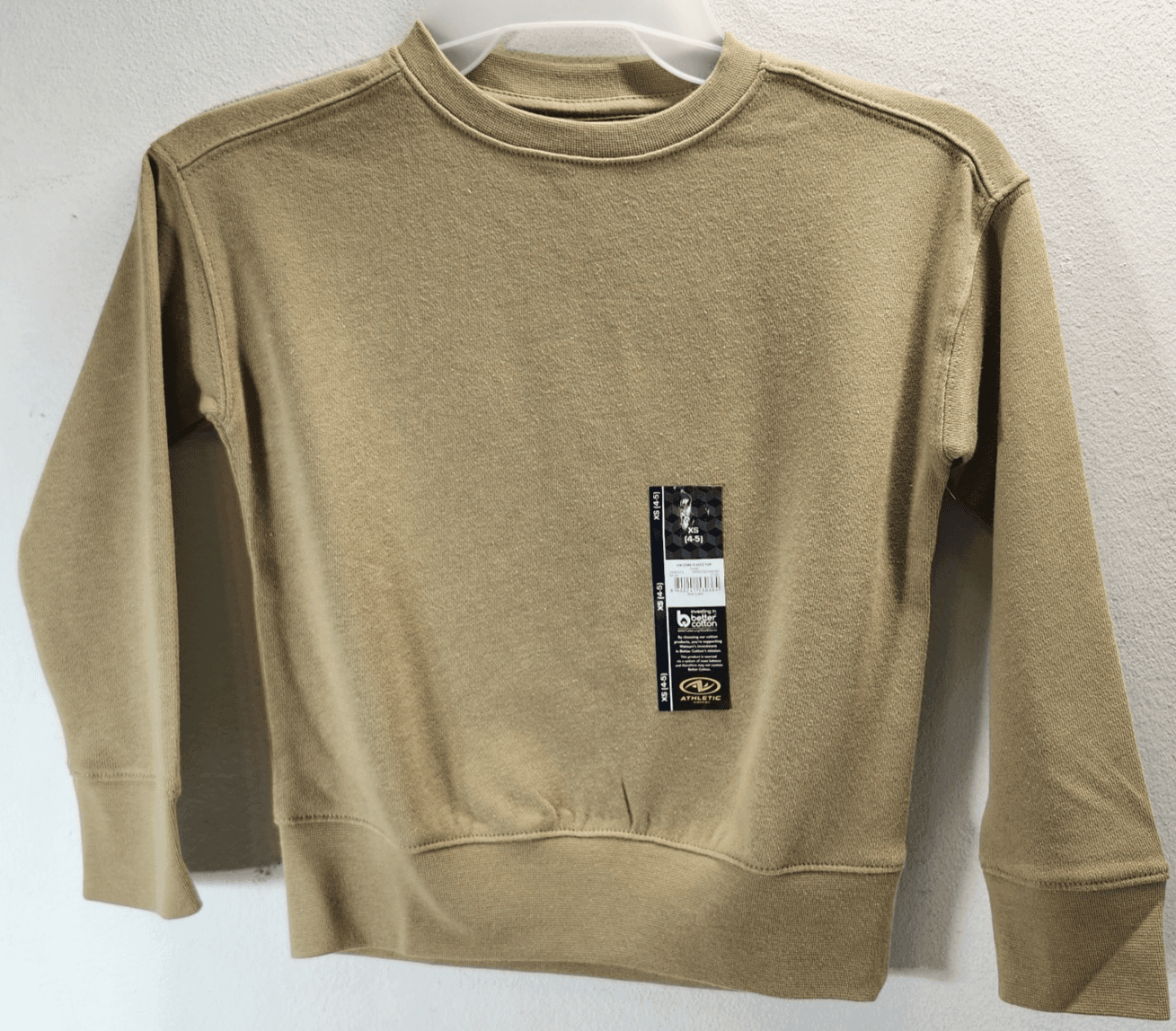 Boys Sweatshirt Size XS (4-5) Pullover Light Brown Athletic Works NEW