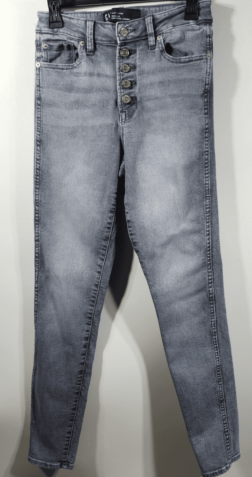 GAP Denim Women's Universal Legging Size 4/27 Jeans Tall Gray Stretch High Rise