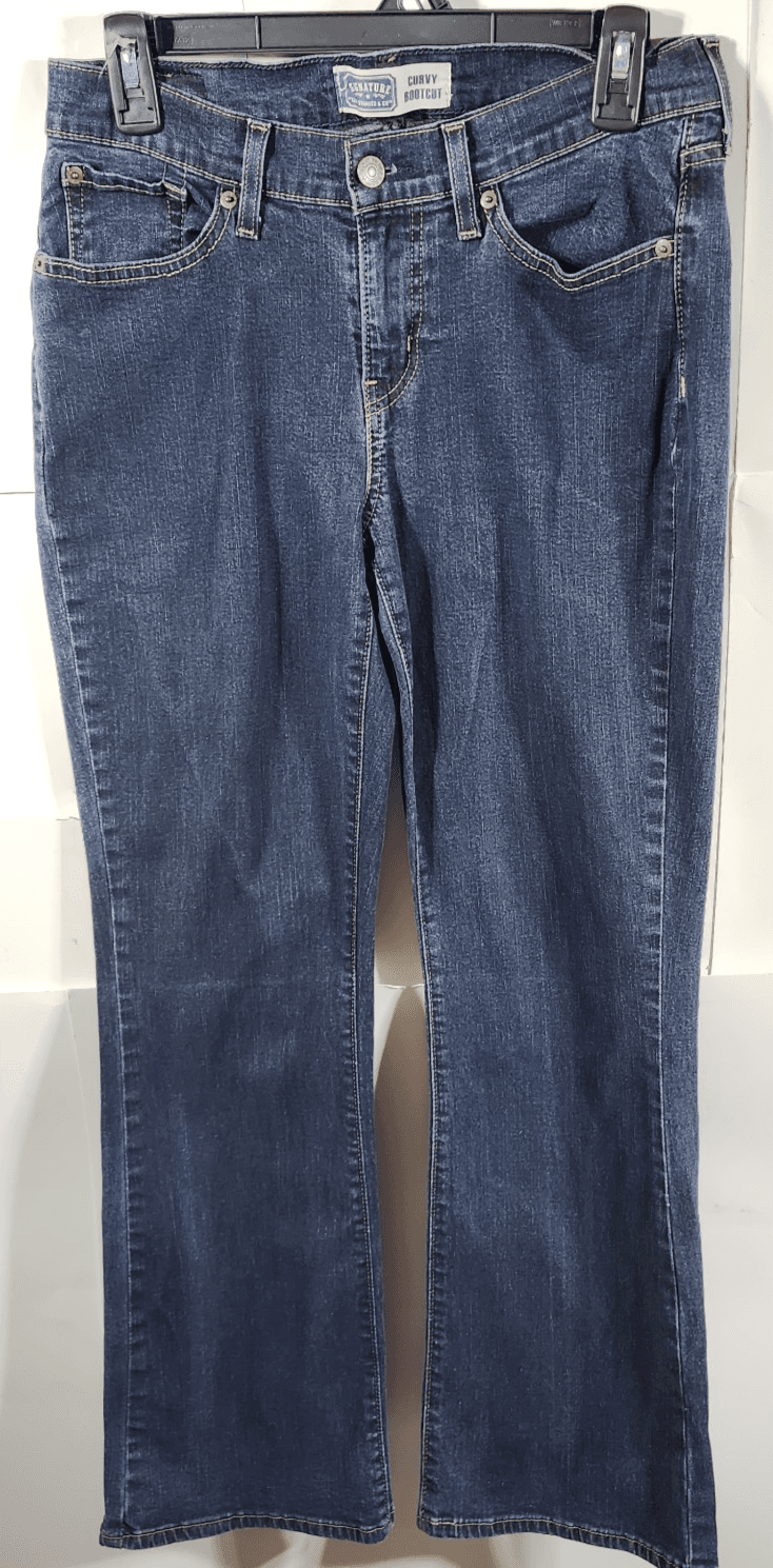 Levi's Women's 8 Curvy Bootcut Jeans Blue Denim Dark Wash Pants - Thumbnail 5