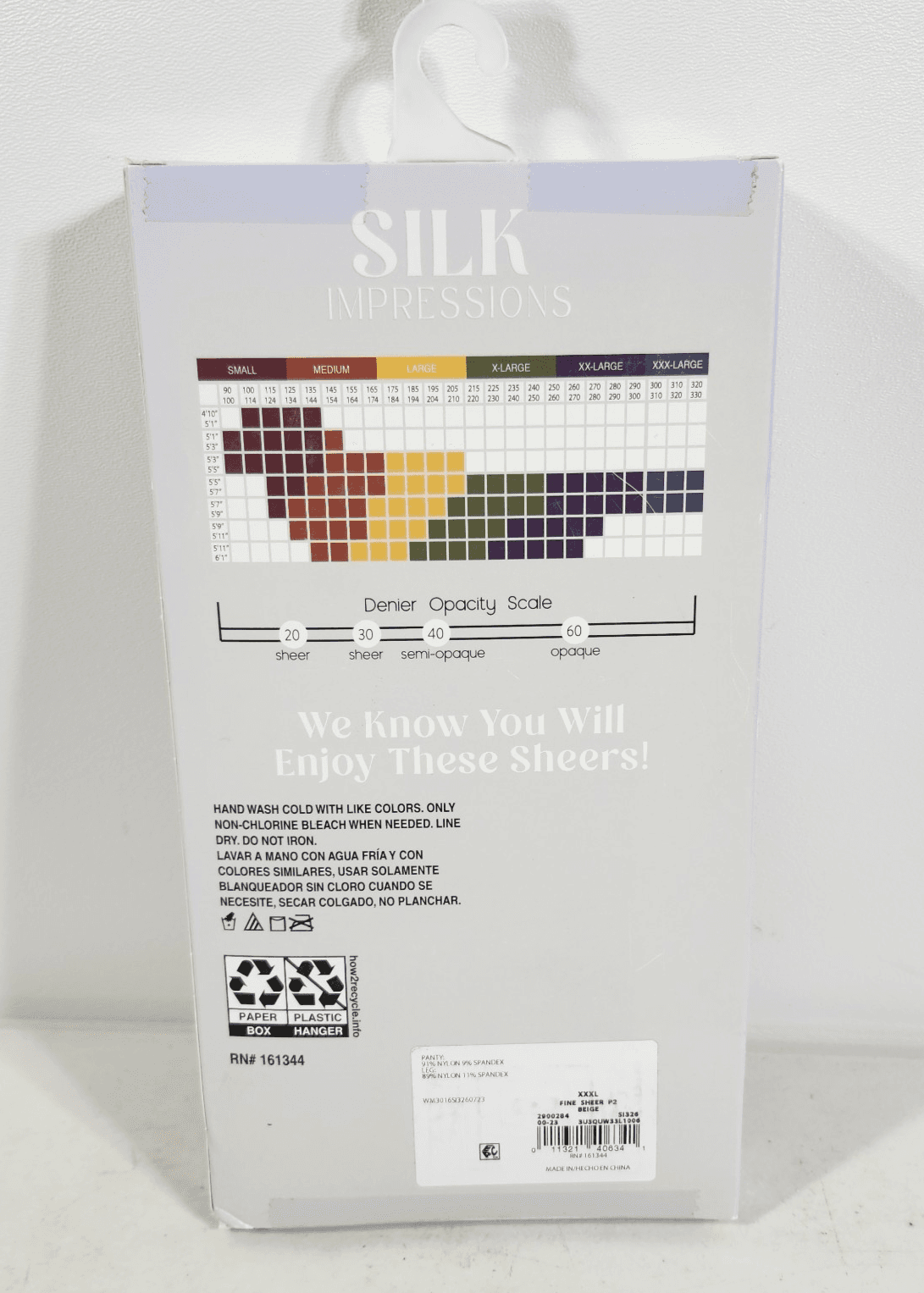 Silk Impressions Pantyhose 2 Pack XXXL Beige 15 Denier Sheer Ultra Fine - Thumbnail 6