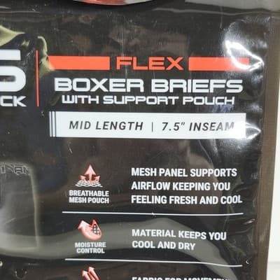 AND1 Men's M Flex Mid Length Boxer Briefs 6 Pairs Underwear NEW - Thumbnail 6