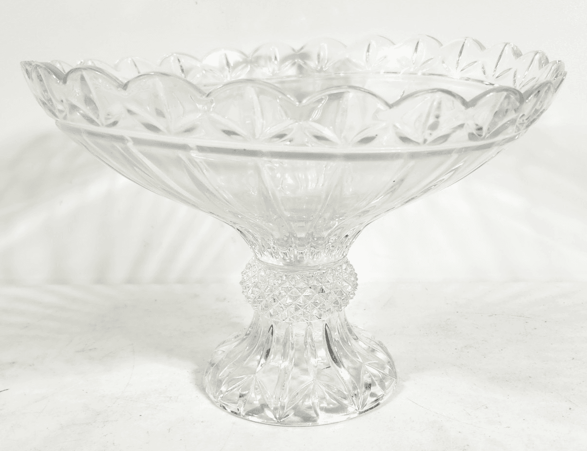 Vtg Godinger Olympia Leaded Crystal Pedestal Centerpiece Compote Bowl Holidays - Thumbnail 2