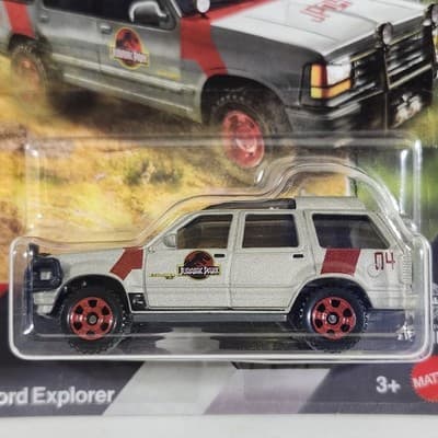 Matchbox Jurassic World Ford Explorer Car 1/64 Toy Vehicle NEW - Thumbnail 2