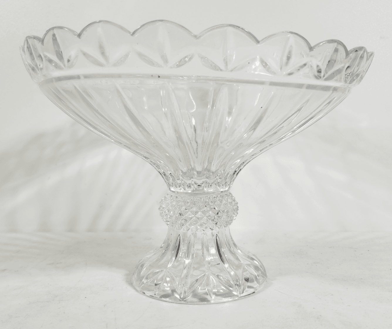 Vtg Godinger Olympia Leaded Crystal Pedestal Centerpiece Compote Bowl Holidays - Thumbnail 3