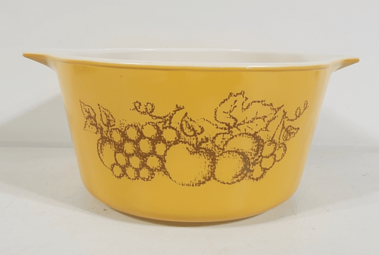 Vintage Pyrex Old Orchard Round Casserole Dish 1 Quart #473 Bake Serve & Store - Thumbnail 4