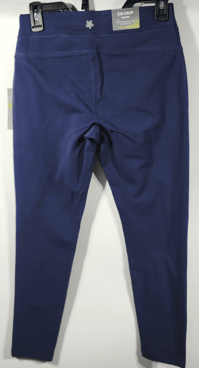 Tek Gear Leggings Women's S Blue Crop Active Athletic Mid Rise Elastic Workout - Thumbnail 4