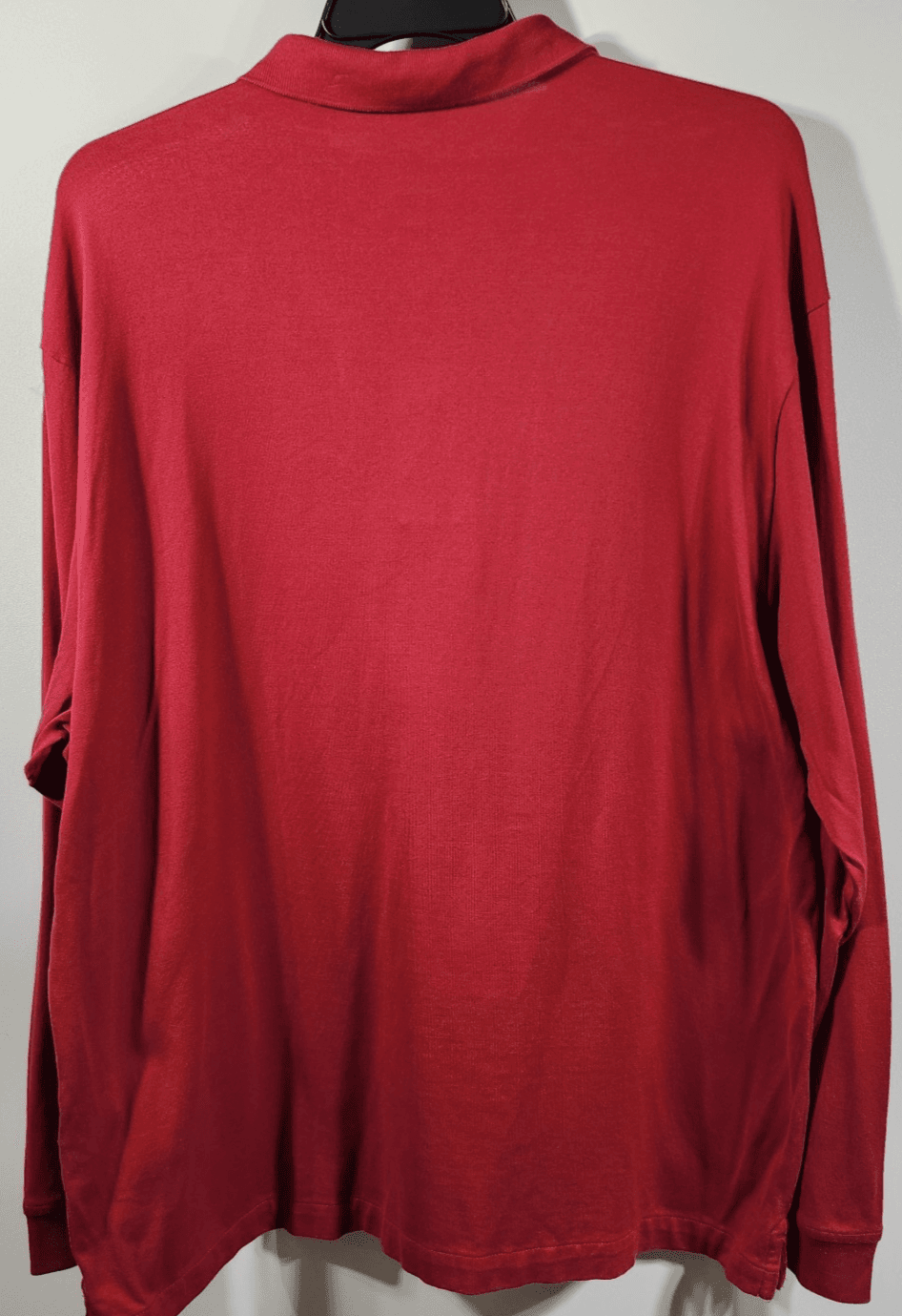 Turnbury Polo Shirt Men's XXL Red Long Sleeve Cotton Solid Classic Preppy - Thumbnail 6