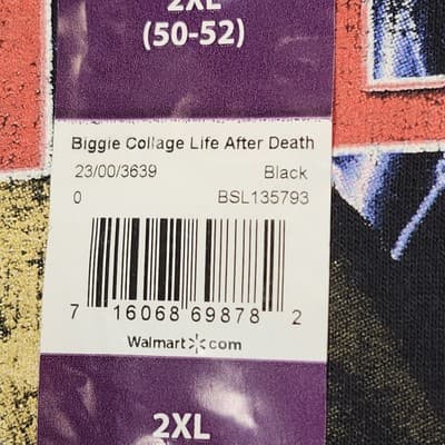Biggie Smalls Life After Death Hip Hop Black Graphic T-Shirt Size 2XL NEW - Thumbnail 7