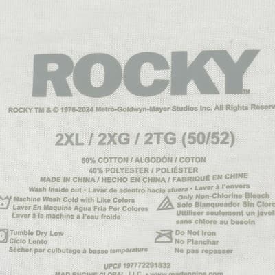 Rocky Graphic Tshirt On Top Of Stairs Men's Size 2XL White Short Sleeve NEW - Thumbnail 8