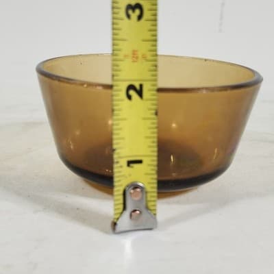 Vintage Anchor Hocking 434 Custard Cup Ramekin Oven Proof 4” Amber USA - Thumbnail 3