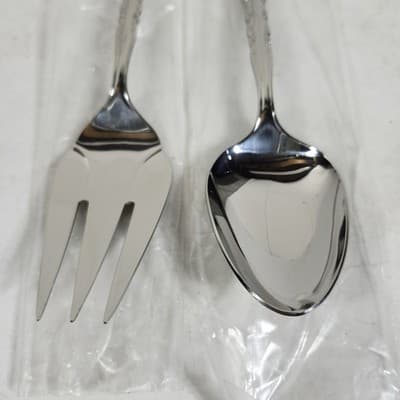 International Stainless GIGI Deluxe Stainless Serving Spoon Fork Utensils NEW - Thumbnail 2