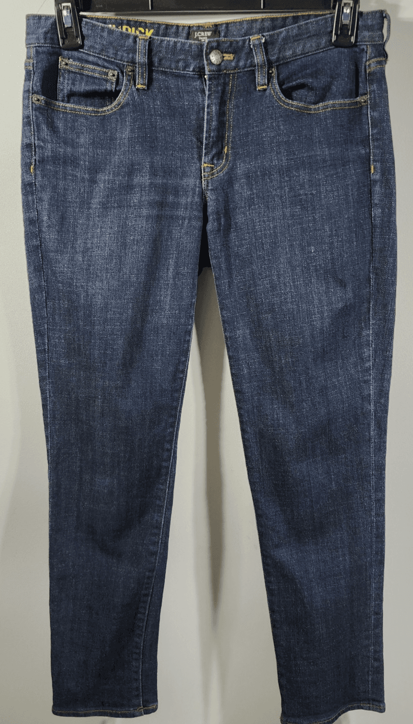 J.Crew Women's 30 Jeans Toothpick Skinny Low Rise Blue Denim - Thumbnail 5