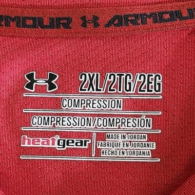 Under Armour Shirt Men's 2XL Red Heat Compression Gym Short Sleeve Running - Thumbnail 7