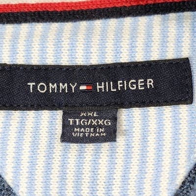 Tommy Hilfiger Shirt Mens XXL Long Sleeve Polo Collared Knit Pullover Blue - Thumbnail 7