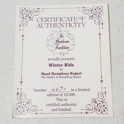 Maud Humphrey Bogart Hamilton Winter Ride Figurine 4" Home Decor - Thumbnail 4