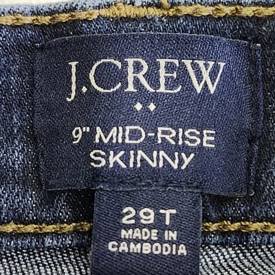 J. Crew 9" Mid-Rise Skinny Jeans Women's Size 29 Tall Blue Denim - Thumbnail 7