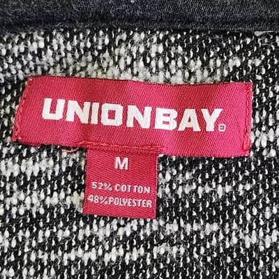 Unionbay Men's M Black Gray Sweater Pullover Hoodie Long Sleeve Lightweight - Thumbnail 7