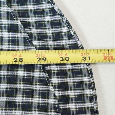 Lands End Mens Large 16 1/2 Dress Shirt Button Up Green Plaid Tailored Fit - Thumbnail 3