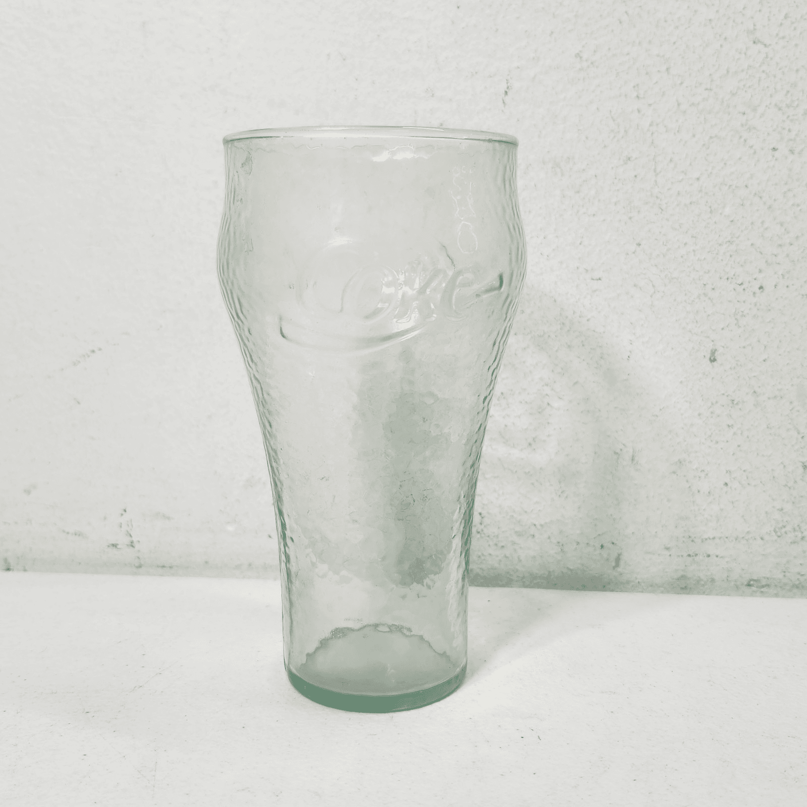 Coca Cola Green Glass Tumblers 6.25” Embossed Logo Vintage Style Cup - Thumbnail 5