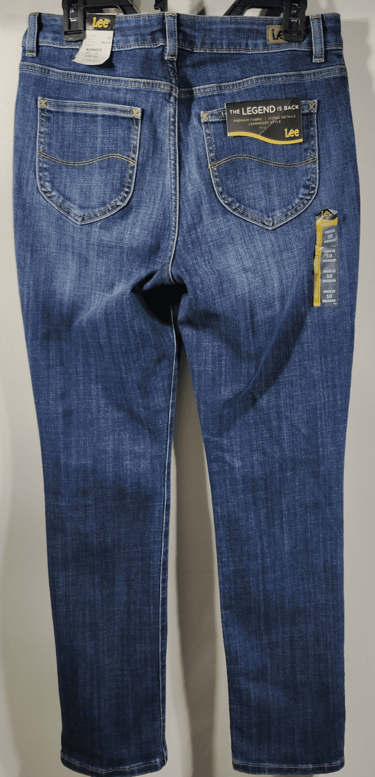 ​Lee Women's Size 10 Jeans Regular Fit Straight Leg Mid Rise Blue Denim NEW - Thumbnail 4