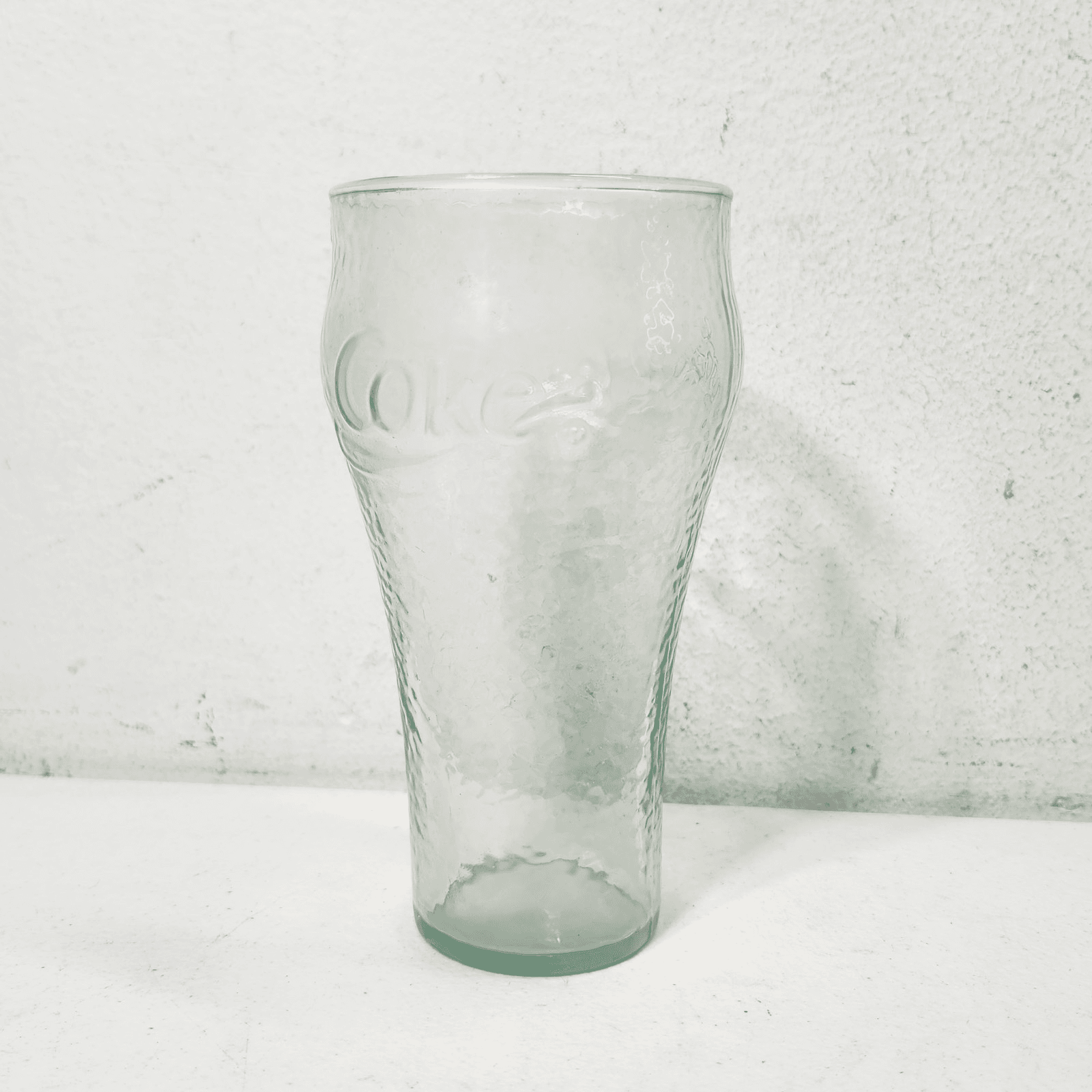 Coca Cola Green Glass Tumblers 6.25” Embossed Logo Vintage Style Cup - Thumbnail 4