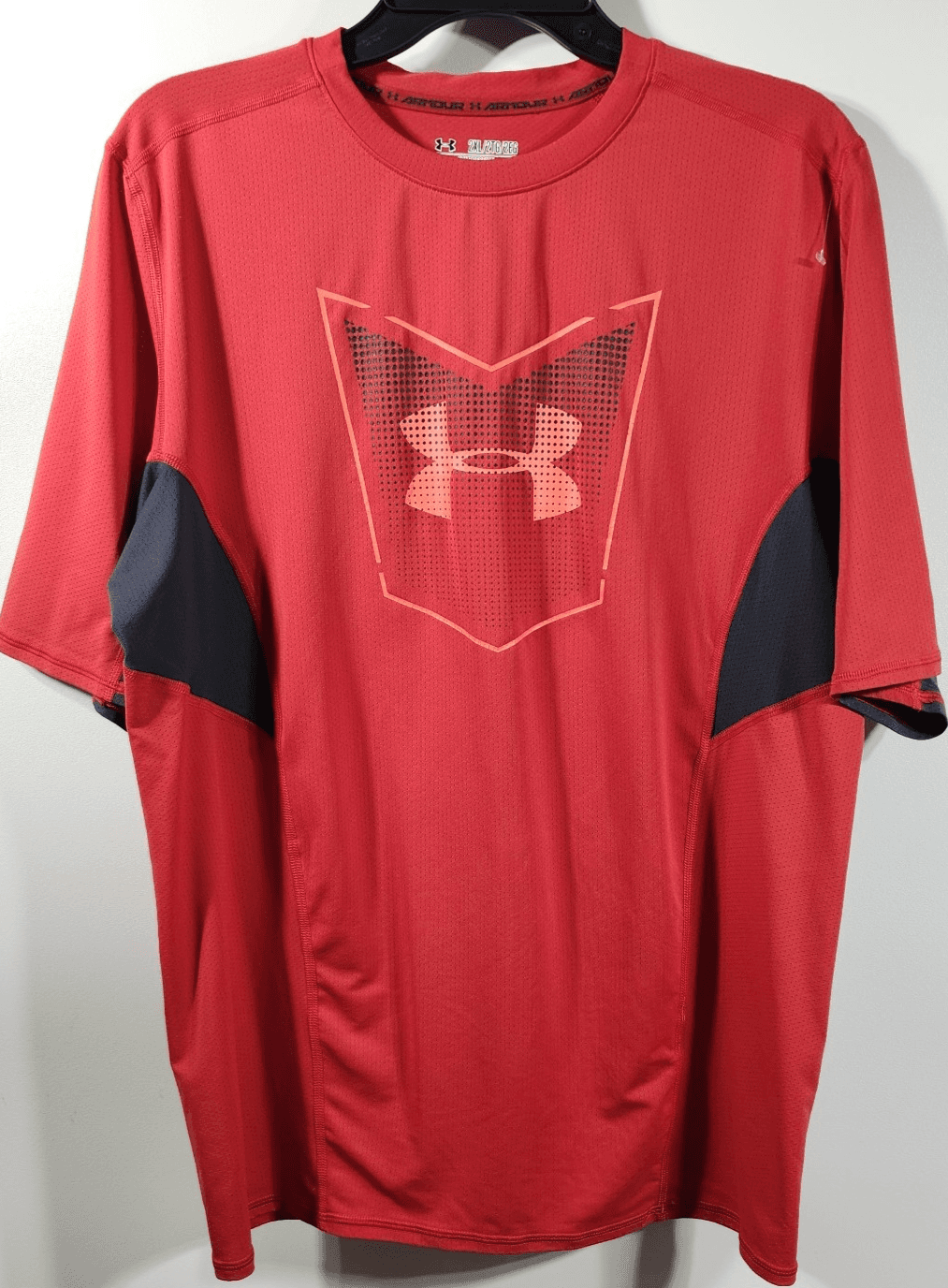 Under Armour Shirt Men's 2XL Red Heat Compression Gym Short Sleeve Running - Thumbnail 5