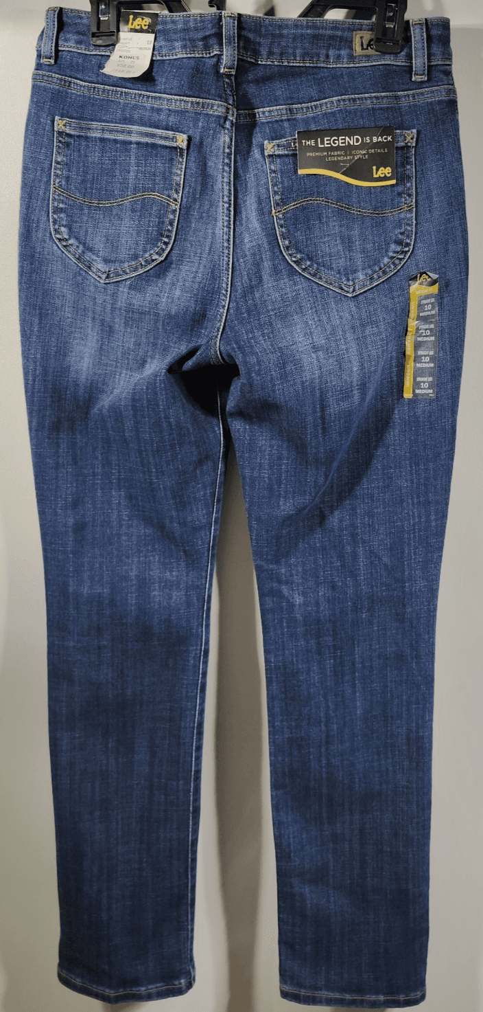 ​Lee Women's Size 10 Jeans Regular Fit Straight Leg Mid Rise Blue Denim NEW - Thumbnail 6