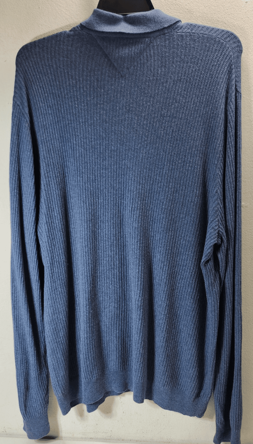 Tommy Hilfiger Shirt Mens XXL Long Sleeve Polo Collared Knit Pullover Blue - Thumbnail 4