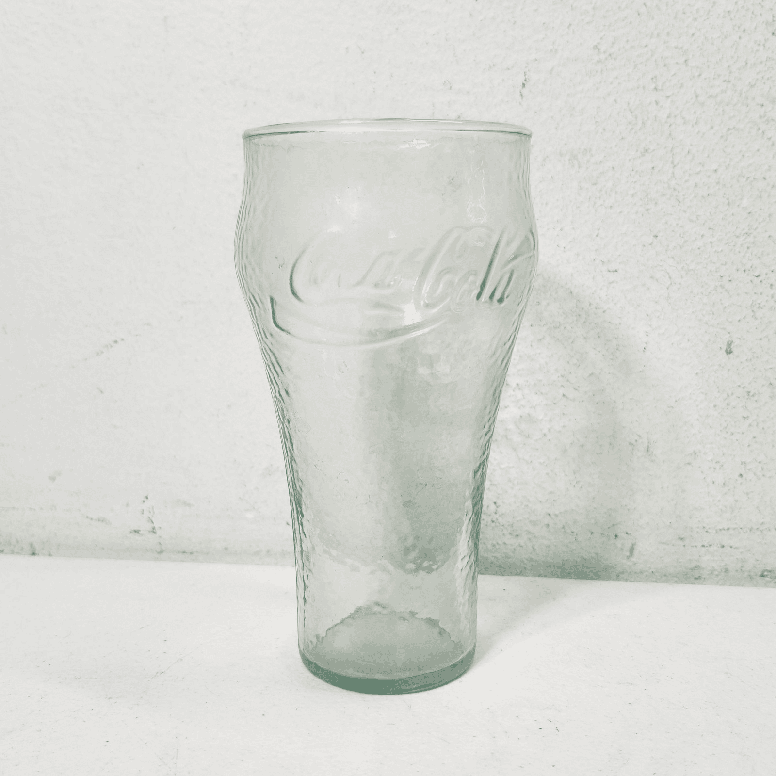 Coca Cola Green Glass Tumblers 6.25” Embossed Logo Vintage Style Cup - Thumbnail 2