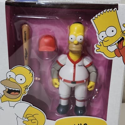 Jakks Pacific The Simpsons 5" Baseball Player Homer at the Bat W/ Wonderbat NEW - Thumbnail 2