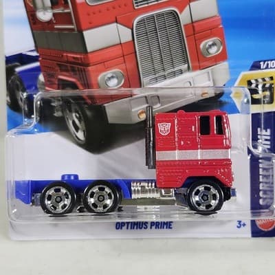 Hot Wheels Optimus Prime Transformers Screen Time 1/64 Toy Vehicle NEW - Thumbnail 2
