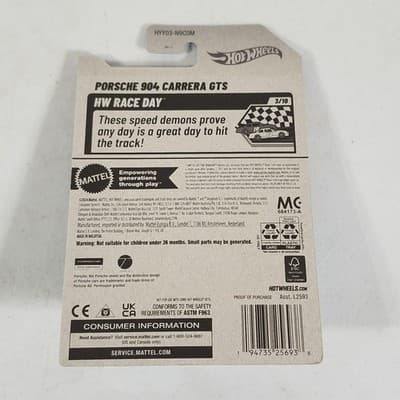 Hot Wheels Porsche 904 Carrera GTS HW Race Day Black Car 1/64 Toy Vehicle NEW - Thumbnail 5