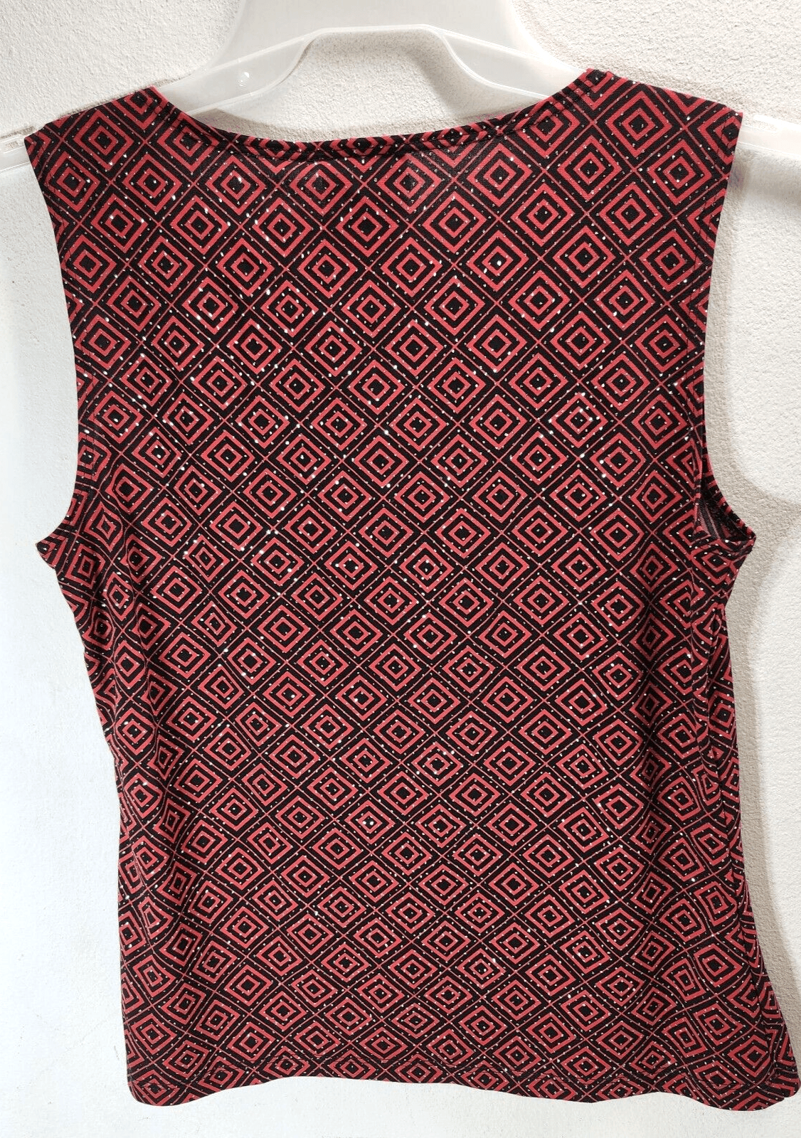 1830 Womens M Sparkle Sleeveless Blouse Shirt Red Eighteen Thirty NEW - Thumbnail 4