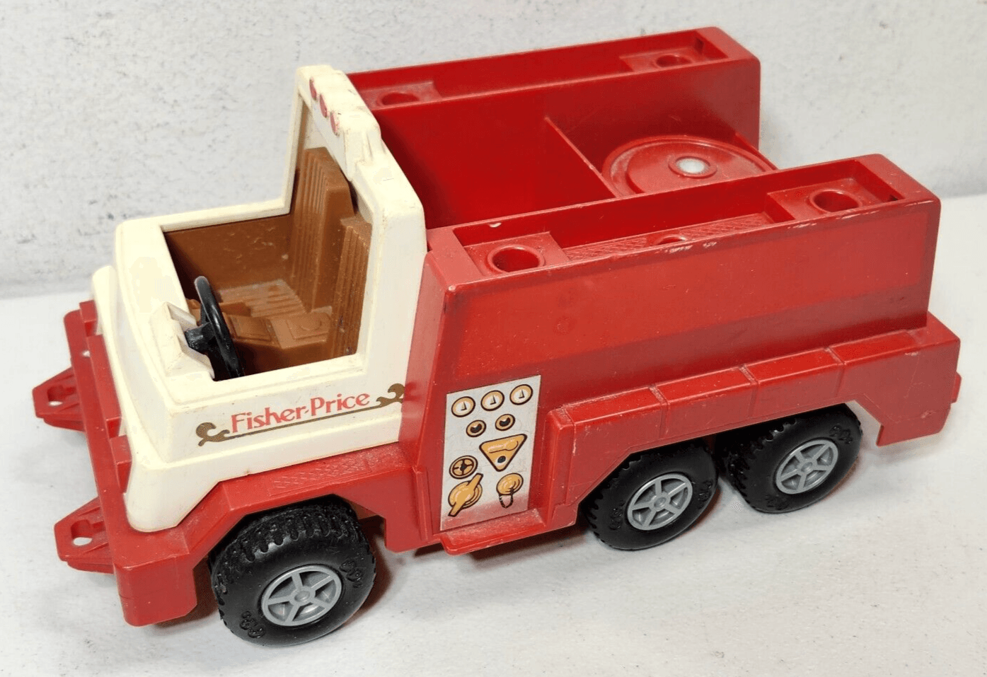 Vintage Fisher Price Husky Helpers Red Fire Truck Toy Vehicle - Thumbnail 3