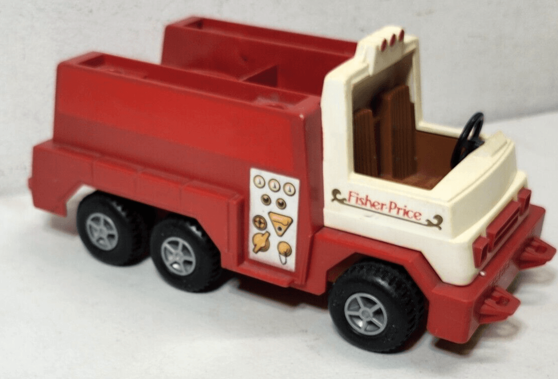 Vintage Fisher Price Husky Helpers Red Fire Truck Toy Vehicle - Thumbnail 7