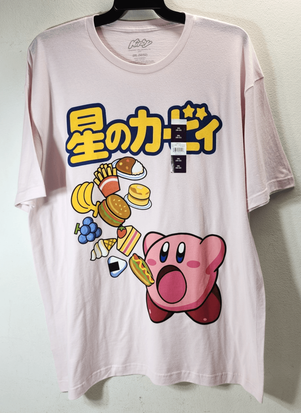 Kirby Men's 2XL Pink T Shirt Nintendo Inhaling Food Japanese Characters NEW - Thumbnail 5