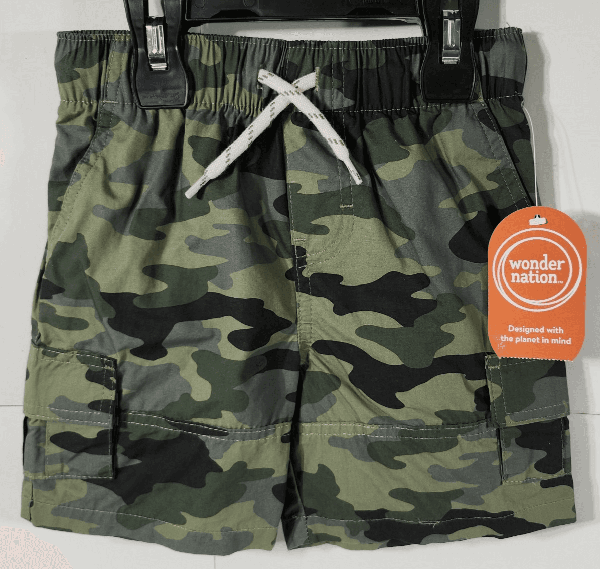 Wonder Nation Cargo Shorts Boy's Size XS Camo Drawstring NEW - Thumbnail 5